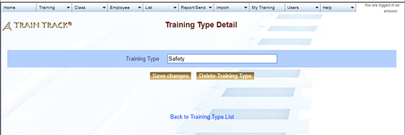 training type detail